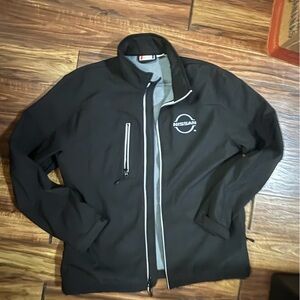 Clique new nissan black jacket large zip pockets brand cars sports